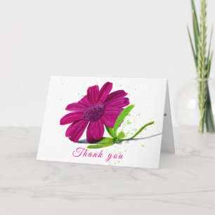 Watercolour Wild Tunisian Flower Thank You Card