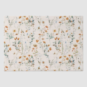  Watercolour wildflower boho Tissue Paper