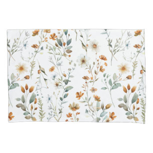 Watercolour wildflower Pillowcase