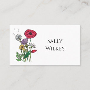 Watercolour Wildflower  Place Card