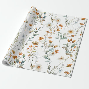 Watercolour wildflower wedding Wrapping Paper