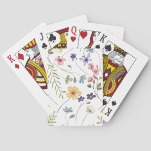 Watercolour Wildflowers   Playing Cards
