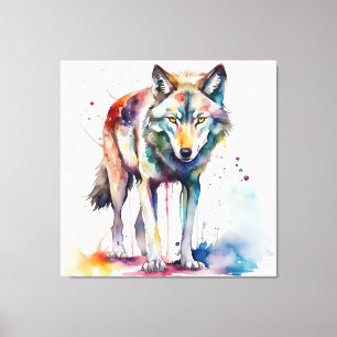 Watercolour Wolf's Dreamland Canvas Print