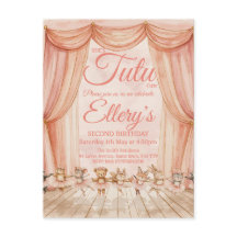 🦊🐰🩰 Watercolour Woodland Ballerina Invitations