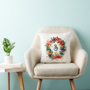 Watercolour Wreath  Cushion