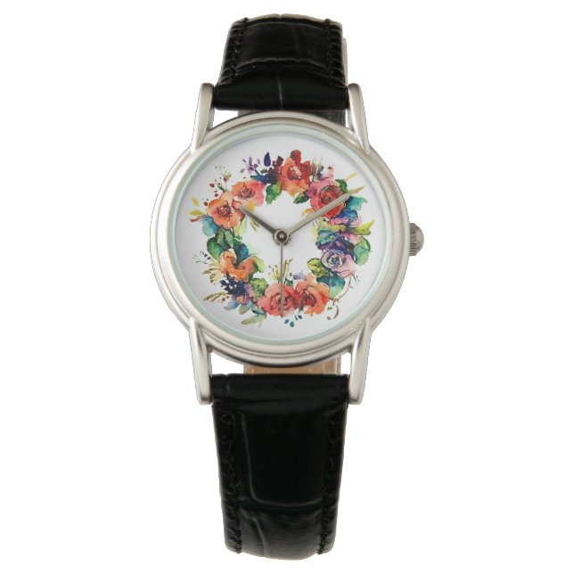 Watercolour Wreath Watch (Front)