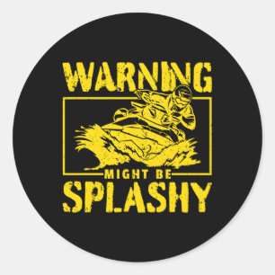 Watercraft Rider I Warning Jet Skiing Classic Round Sticker