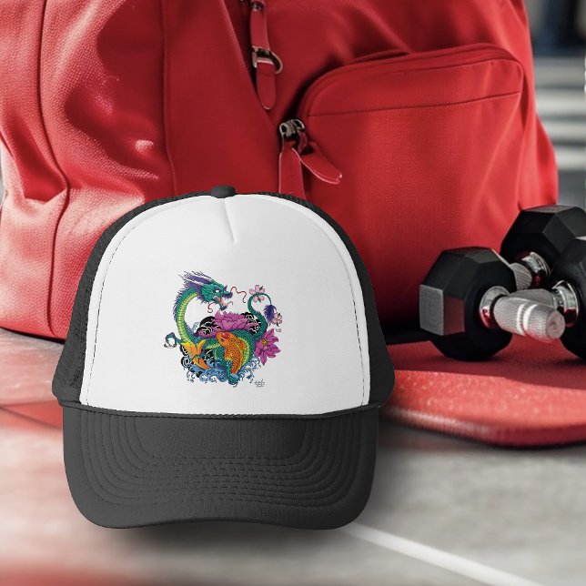 waterdragon & koi trucker hat (Creator Uploaded)