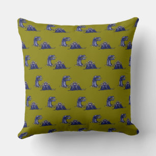 WaterDragonAndMonsterCrab Throw Pillow