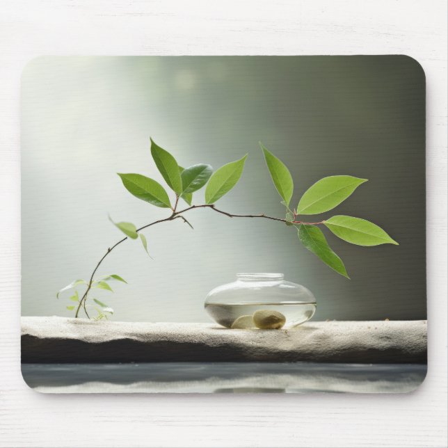 Waterdrop Plant Tranquil Peaceful Nature Mouse Mat (Front)