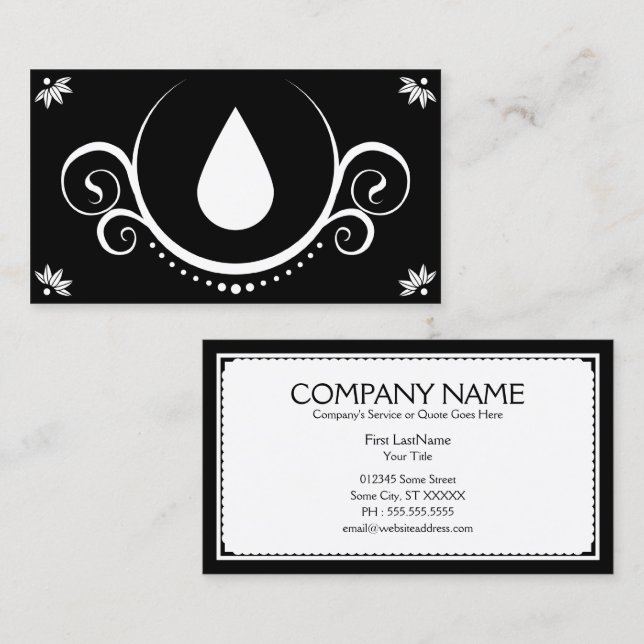 waterdrop sophistications business card (Front/Back)