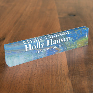 Waterfall Acrylic Flow Art Desk Nameplate