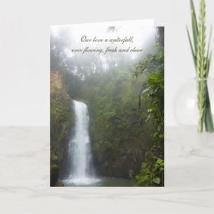 Waterfall Anniversary Greeting Card