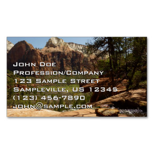 Waterfall at Emerald Pools in Zion National Park Magnetic Business Card