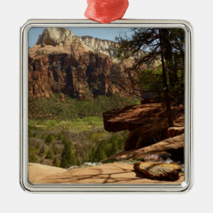 Waterfall at Emerald Pools in Zion National Park Metal Tree Decoration