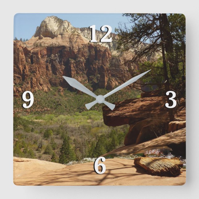 Waterfall at Emerald Pools in Zion National Park Square Wall Clock (Front)