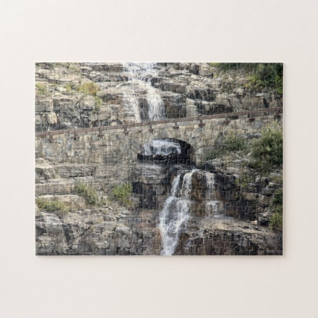Waterfall at Glacier National Park Jigsaw Puzzle (Horizontal)