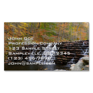 Waterfall at Laurel Hill State Park I Magnetic Business Card