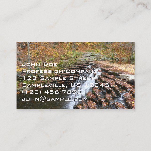 Waterfall at Laurel Hill State Park II Business Card (Front)
