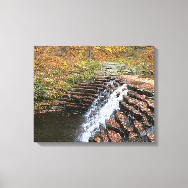 Waterfall at Laurel Hill State Park II Canvas Print (Front)