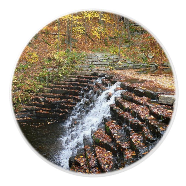 Waterfall at Laurel Hill State Park II Ceramic Knob (Front)