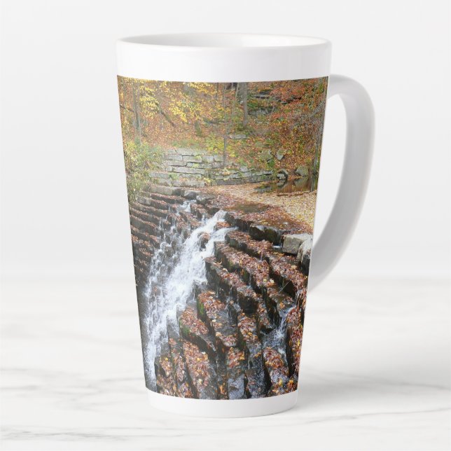 Waterfall at Laurel Hill State Park II Latte Mug (Right Angle)