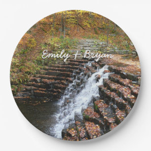 Waterfall at Laurel Hill State Park II Paper Plate