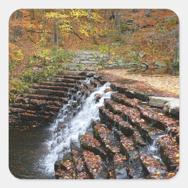 Waterfall at Laurel Hill State Park II Square Sticker (Front)
