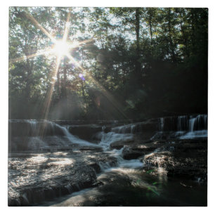 Waterfall at Sunrise Tile