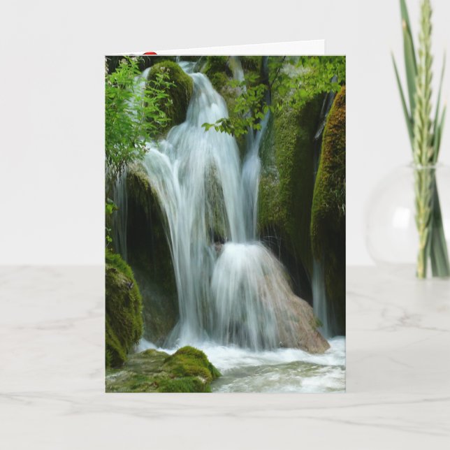 Waterfall Blossom Flower Orchid Peace Love Destiny Thank You Card (Front)
