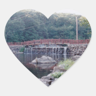 Waterfall Bridge Heart Sticker