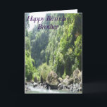 Waterfall Brother Birthday Card<br><div class="desc">This scenic waterfall image will make your birthday greeting extra exciting and special.  It's back to nature scene will capture the imagination and light up your message.</div>