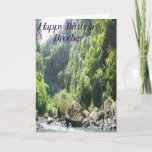 Waterfall Brother Birthday Card<br><div class="desc">This scenic waterfall image will make your birthday greeting extra exciting and special.  It's back to nature scene will capture the imagination and light up your message.</div>