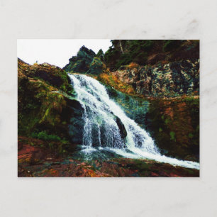 Waterfall By Stiles Cove Path Postcard