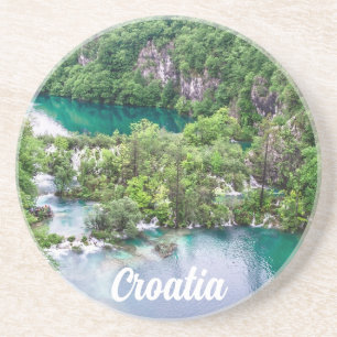Waterfall cascade in Plitvice Lakes Park, Croatia Coaster