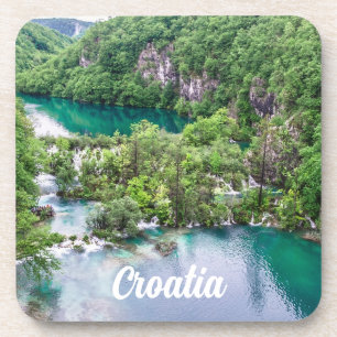 Waterfall cascade in Plitvice Lakes Park, Croatia Coaster