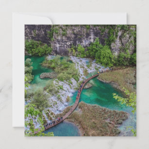 Waterfall cascade of Plitvice lakes park