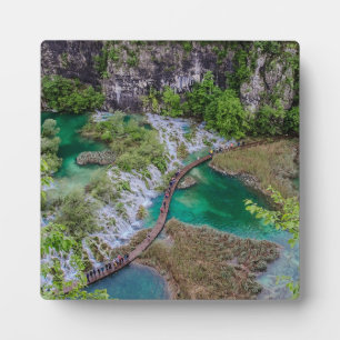 Waterfall cascade of Plitvice lakes park Canvas Pr Plaque