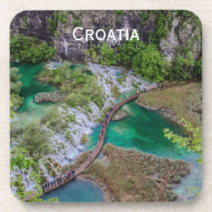 Waterfall cascade of Plitvice lakes park Coaster