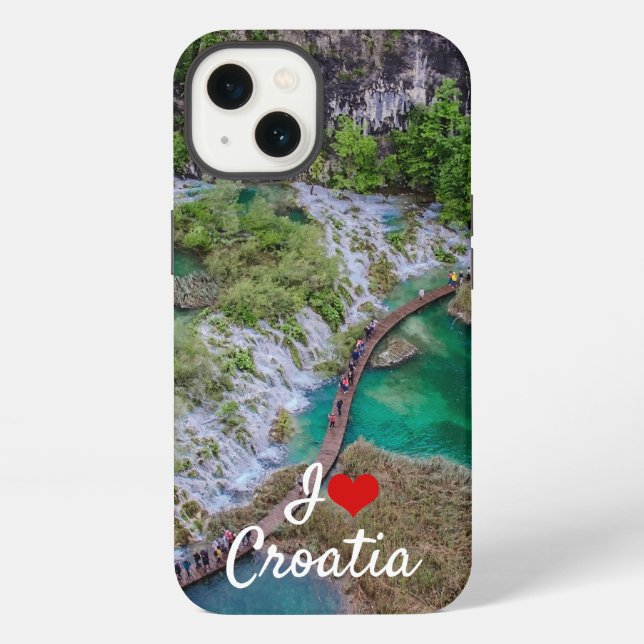 Waterfall cascade of Plitvice lakes park iPhone Case (Back)