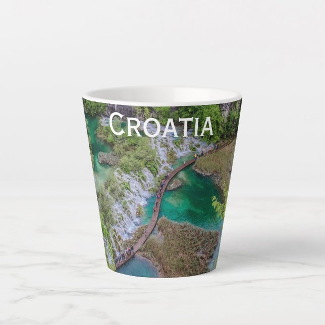 Waterfall cascade of Plitvice lakes park Latte Mug (Front)