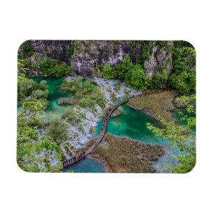 Waterfall cascade of Plitvice lakes park Magnet