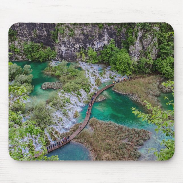 Waterfall cascade of Plitvice lakes park Mouse Mat (Front)