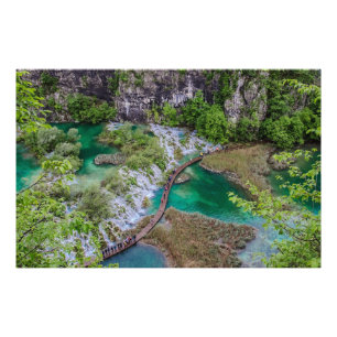 Waterfall cascade of Plitvice lakes park Photo Print
