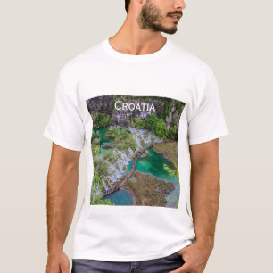 Waterfall cascade of Plitvice lakes park T-Shirt