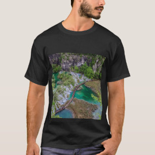 Waterfall cascade of Plitvice lakes park T-Shirt