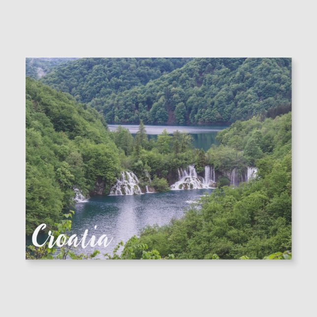 Waterfall cascade with green forest in Croatia (Front)