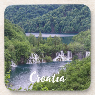 Waterfall cascade with green forest in Croatia Coaster