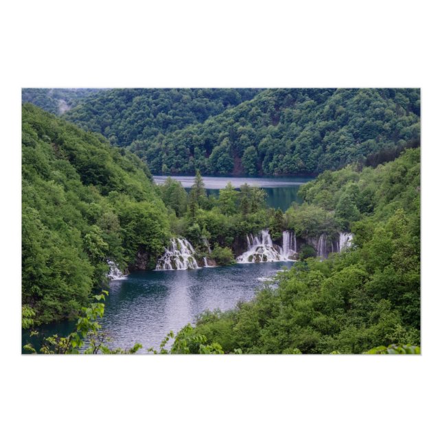 Waterfall cascade with green forest in Croatia Poster (Front)