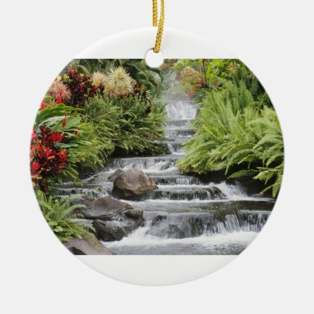 Waterfall Ceramic Tree Decoration (Front)